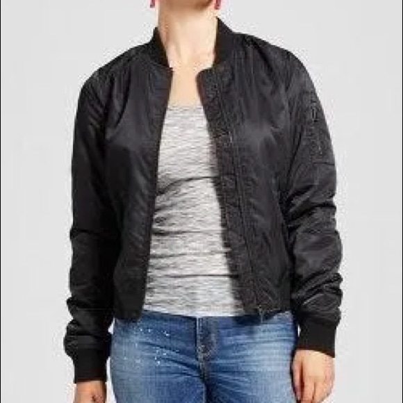 Xhilaration | Black Bomber Jacket - Picture 2 of 6